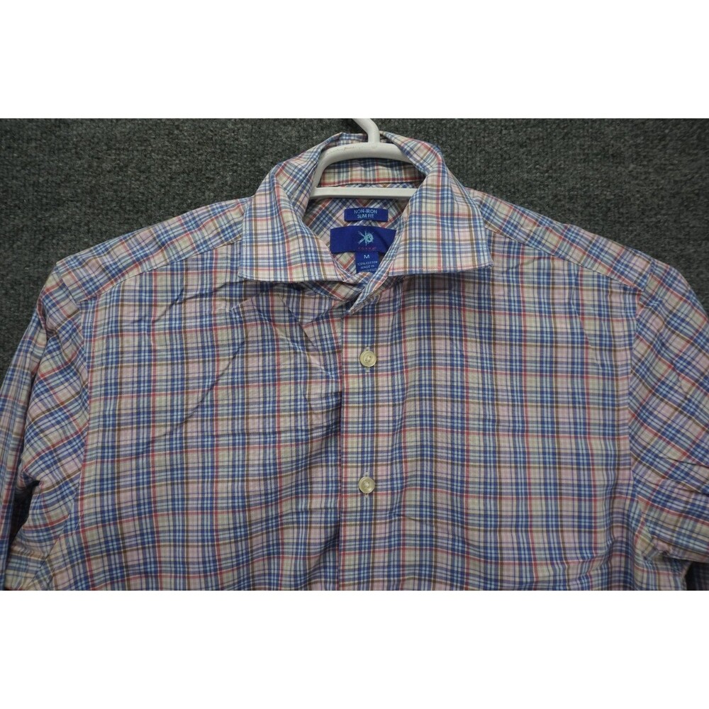 Egara Button Up Shirt Mens Medium Long Sleeve Non Iron Slim Fit